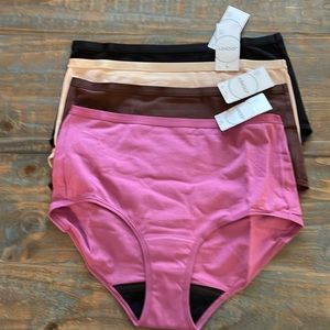 Jockey brief set of 4 NWT. Fuschia, brown, cream and black. Size L